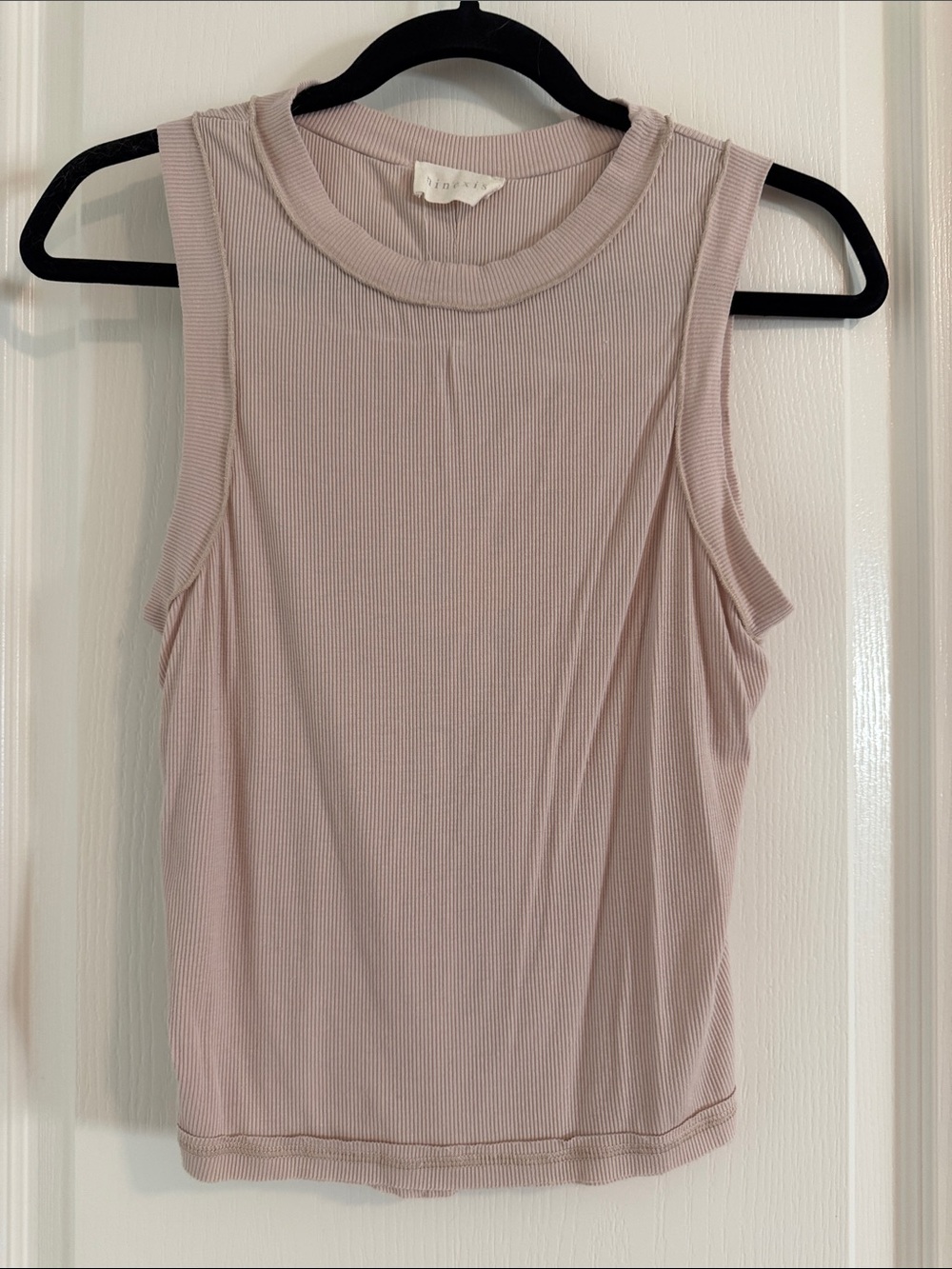 Ribbed Sleeveless Tank Top - Dusty Blush